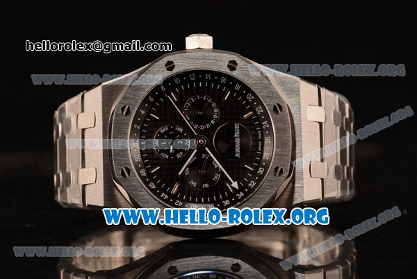 Audemars Piguet Royal Oak Perpetual Calendar Asia Automatic Steel Case with Black Dial and Steel Bracelet - Click Image to Close